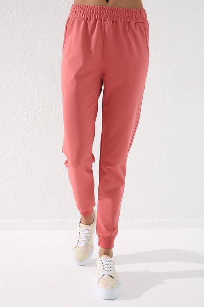 High Waist Jogger Comfort Fit Cuffed Women's Tracksuit Bottom - 94561