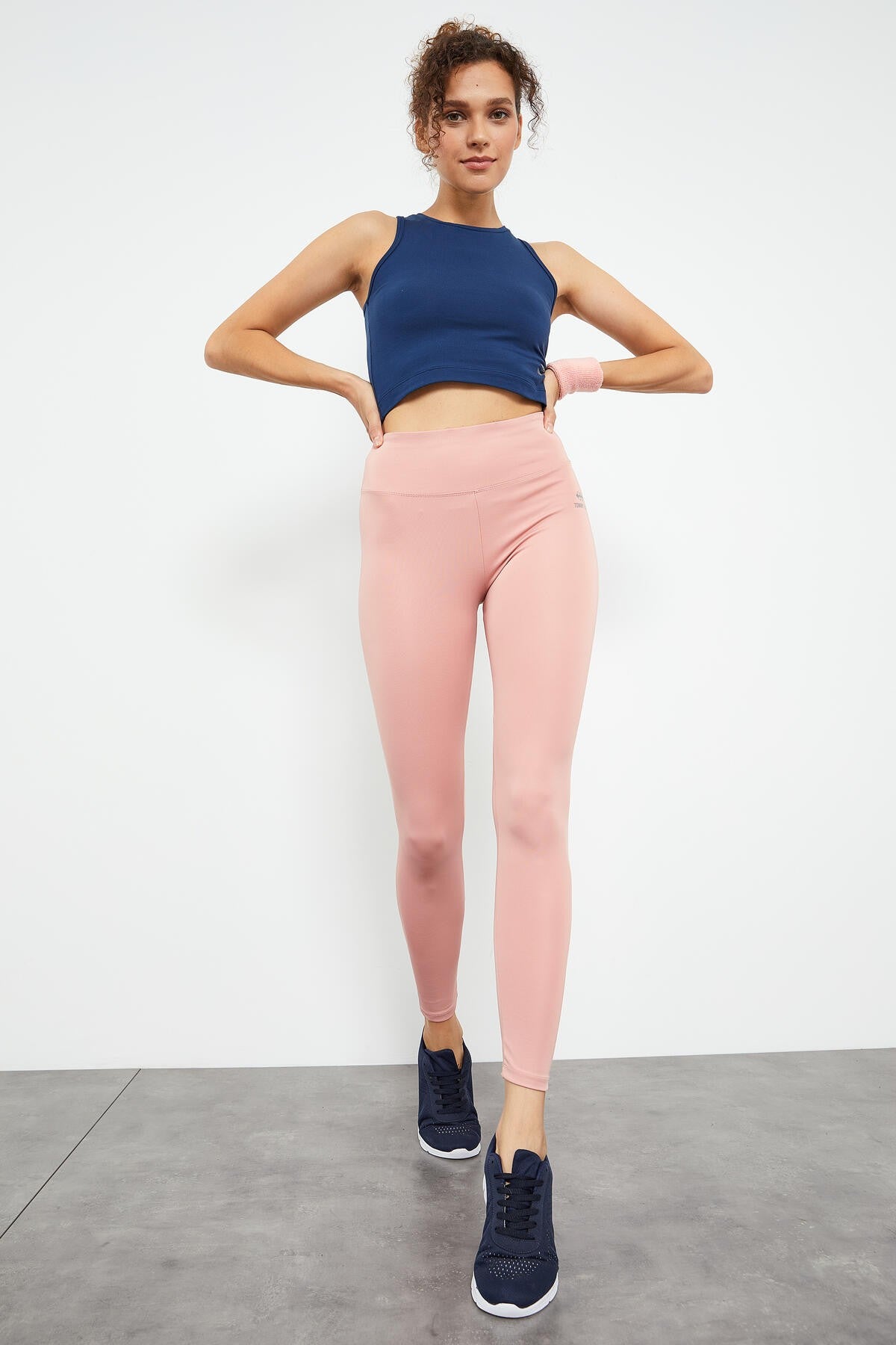 Powder High Waist Stretch Slim Fit Tapered Leg Women's Tights - 94545