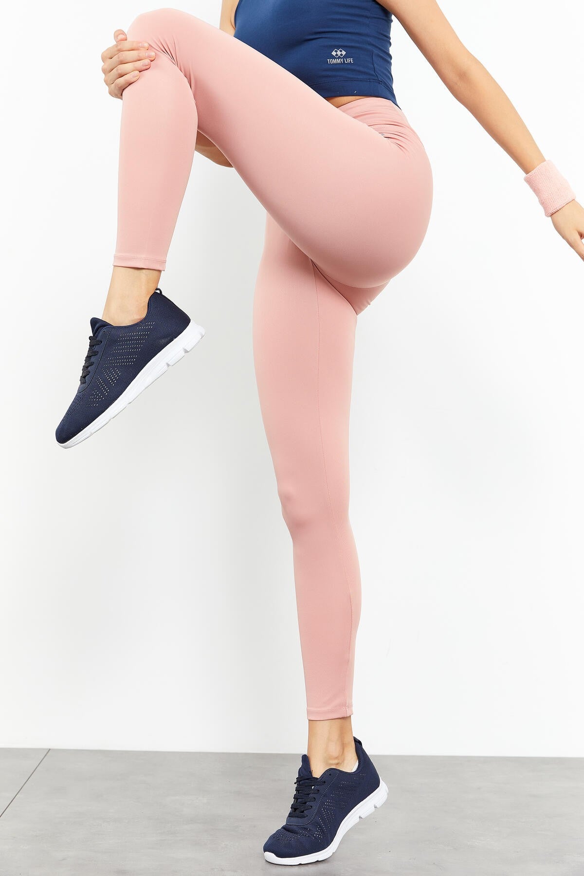 Powder High Waist Stretch Slim Fit Tapered Leg Women's Tights - 94545