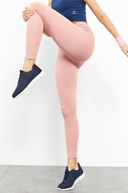 Powder High Waist Stretch Slim Fit Tapered Leg Women's Tights - 94545