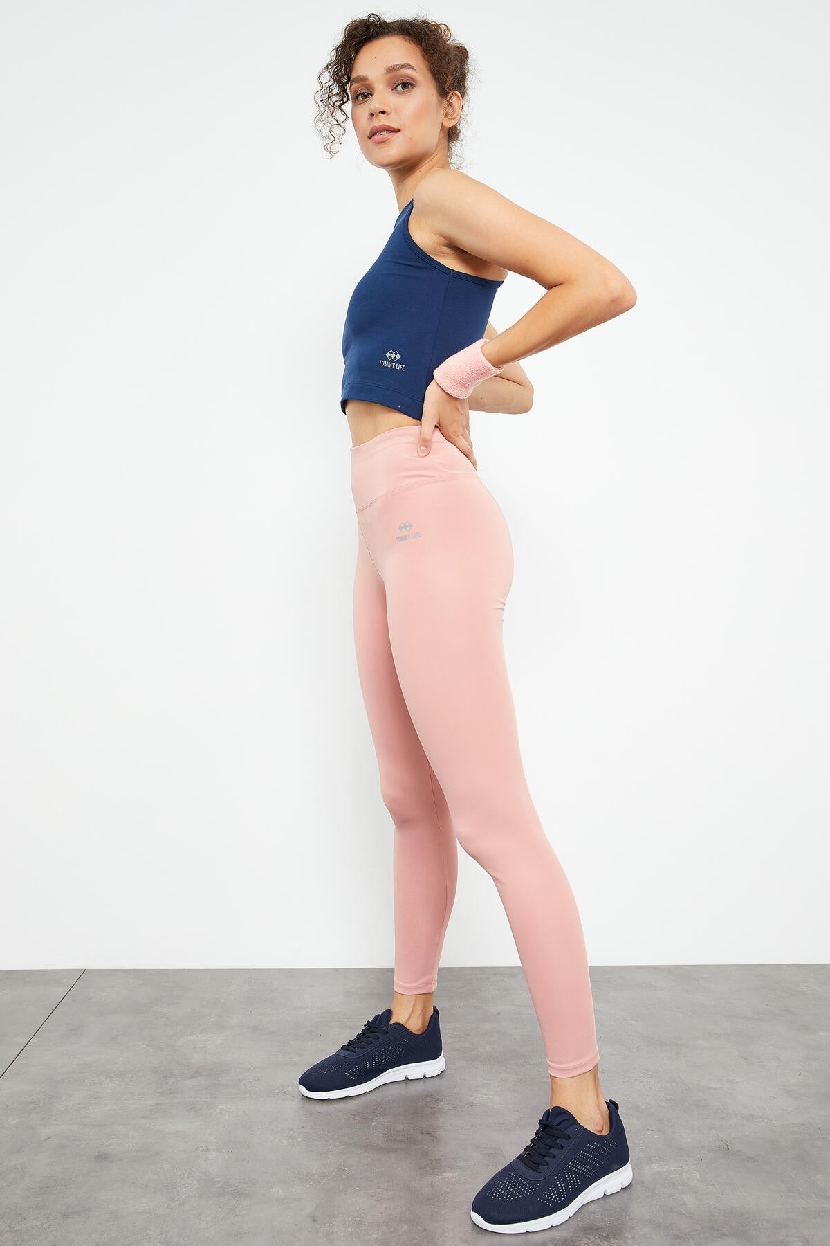 Powder High Waist Stretch Slim Fit Tapered Leg Women's Tights - 94545
