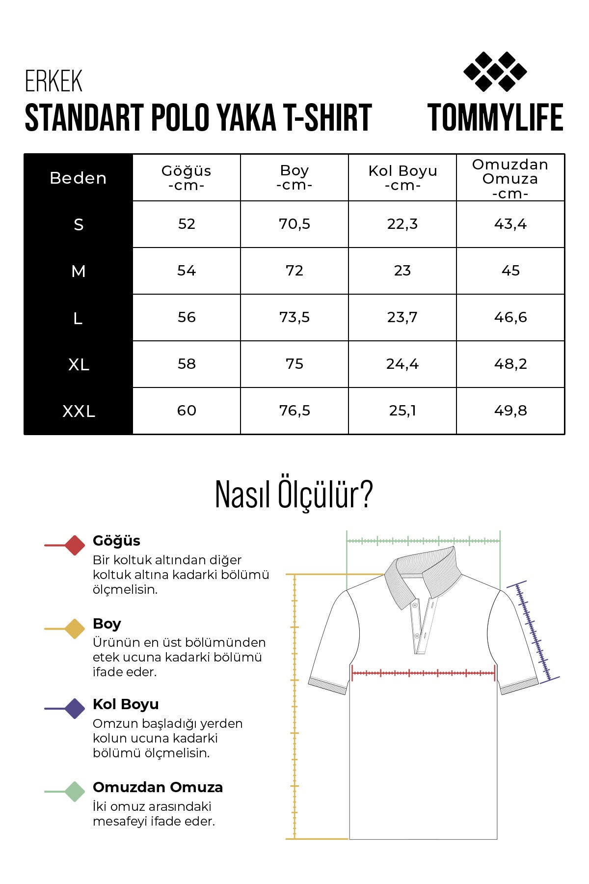 Basic Logo Standard Fit Knitted Polo Collar Men's T-Shirt - 87748