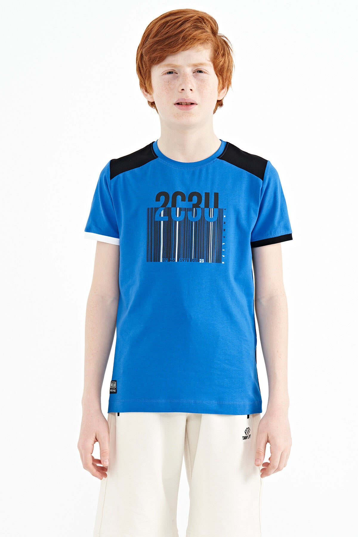 Printed Detailed O Collar Standard Fit Boys' T-Shirt - 11157
