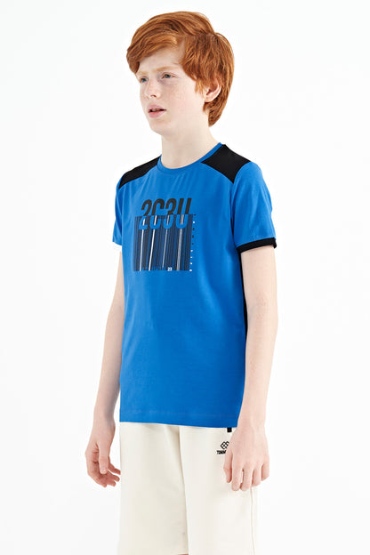 Printed Detailed O Collar Standard Fit Boys' T-Shirt - 11157