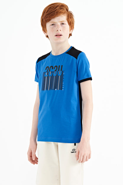 Printed Detailed O Collar Standard Fit Boys' T-Shirt - 11157