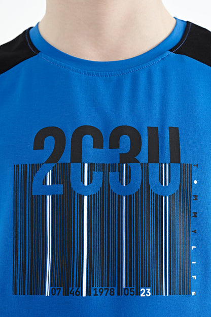 Printed Detailed O Collar Standard Fit Boys' T-Shirt - 11157
