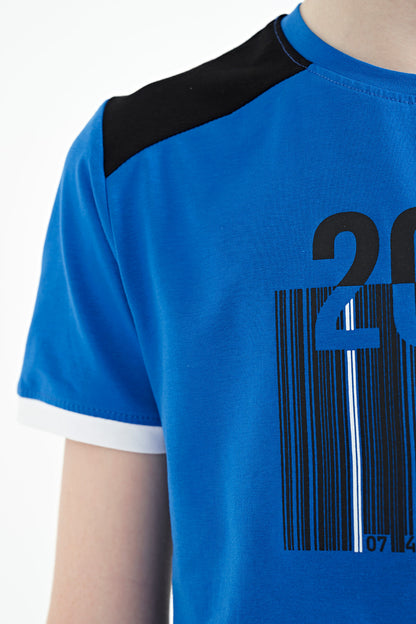 Printed Detailed O Collar Standard Fit Boys' T-Shirt - 11157