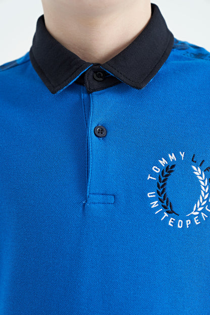 Printed Shirt Detailed Polo Collar Standard Fit Boys' T-Shirt - 11166