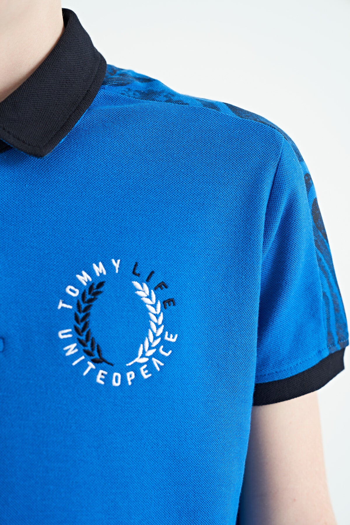 Printed Shirt Detailed Polo Collar Standard Fit Boys' T-Shirt - 11166