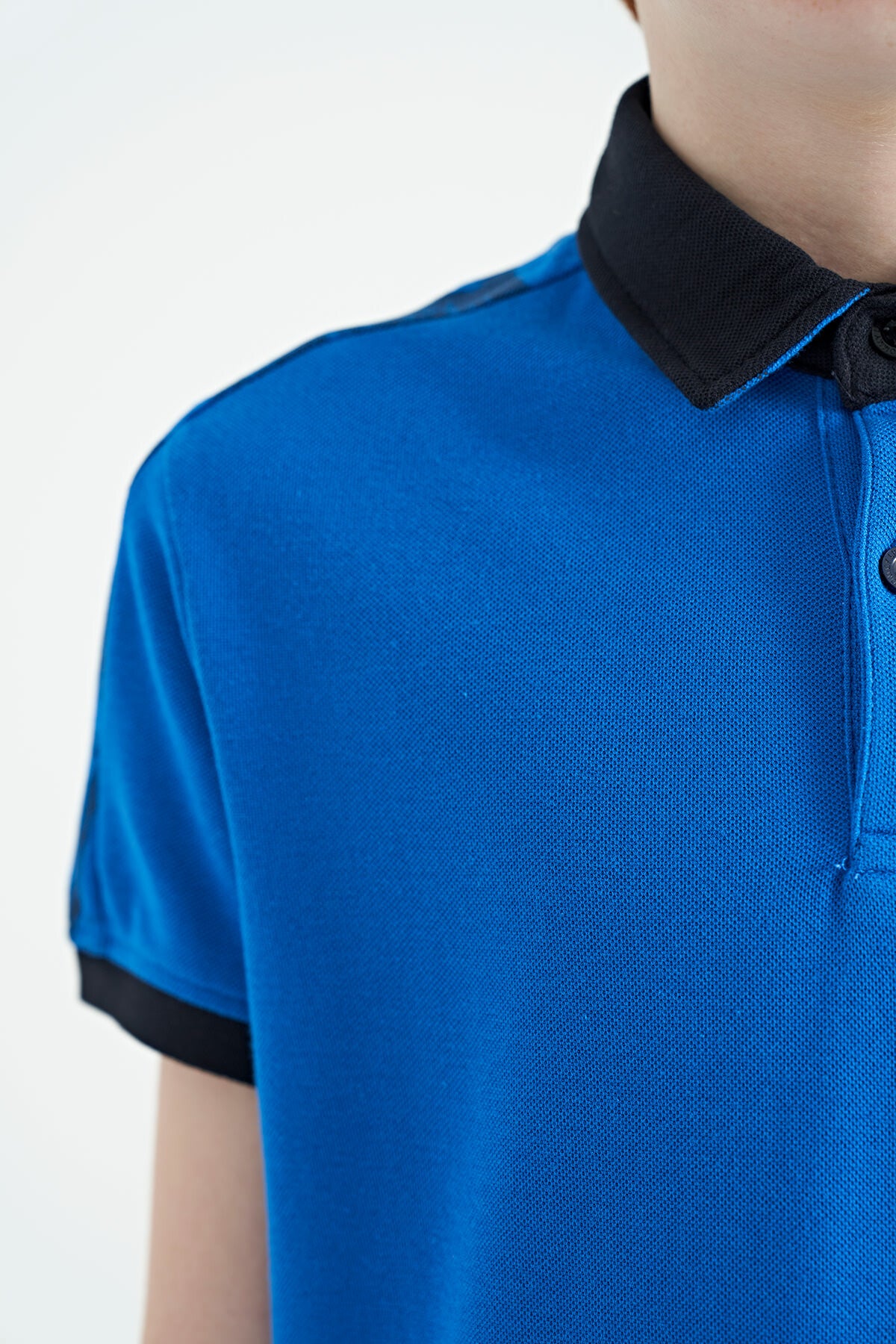 Printed Shirt Detailed Polo Collar Standard Fit Boys' T-Shirt - 11166