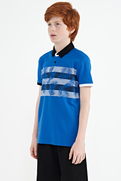 Detailed Standard Mold Polo Collar Men's Boys T-Shirt - 11101
