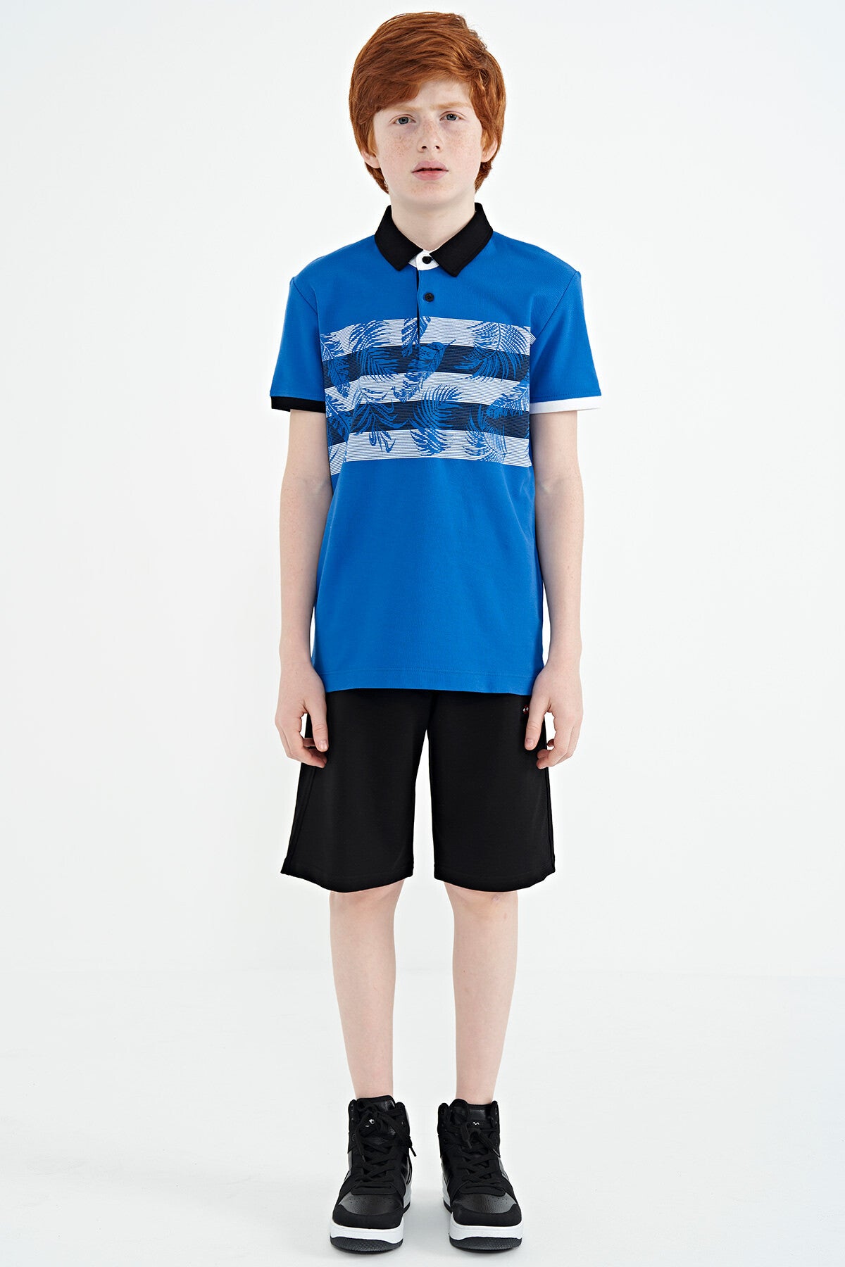 Detailed Standard Mold Polo Collar Men's Boys T-Shirt - 11101