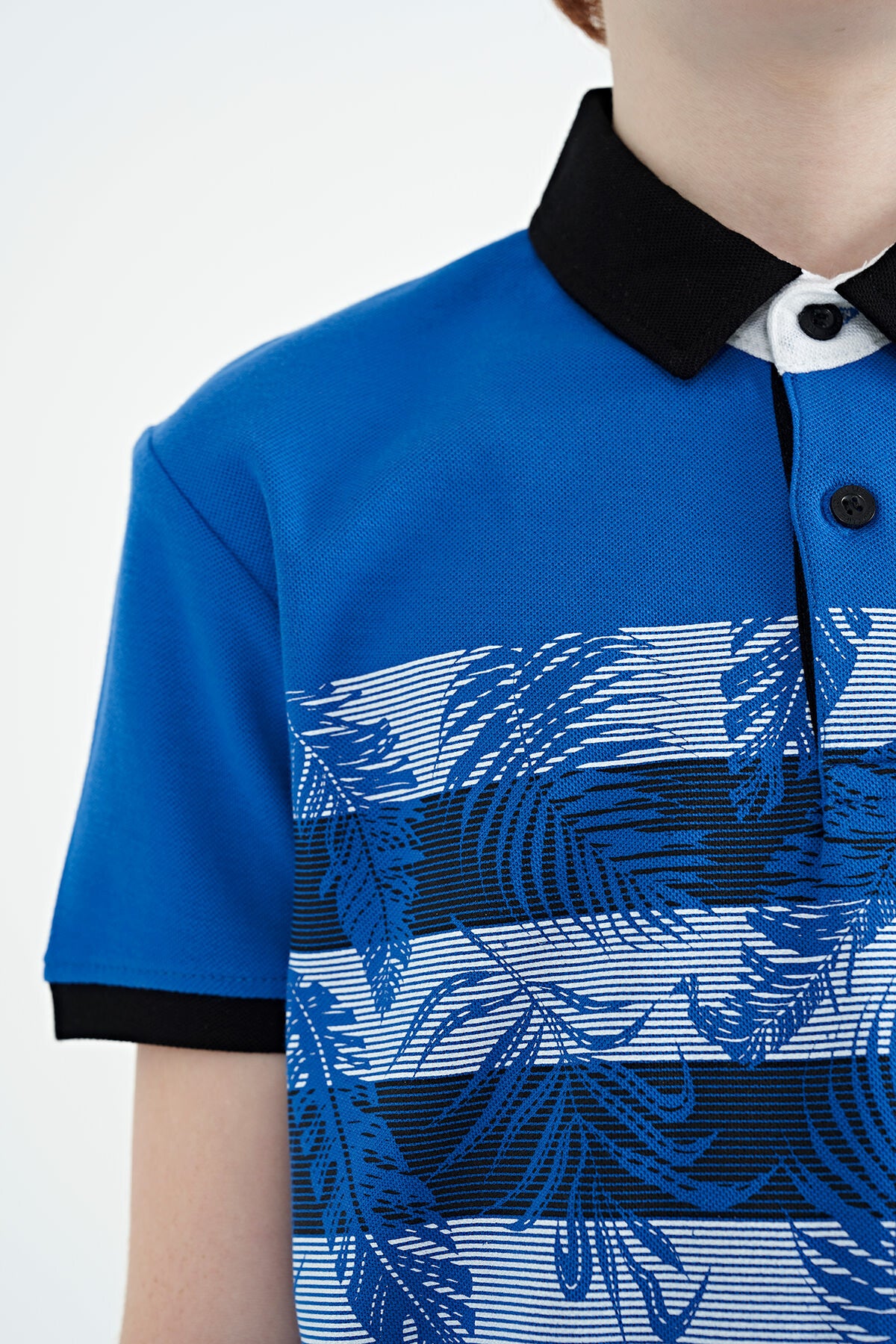 Detailed Standard Mold Polo Collar Men's Boys T-Shirt - 11101