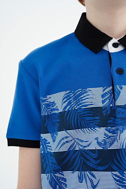 Detailed Standard Mold Polo Collar Men's Boys T-Shirt - 11101