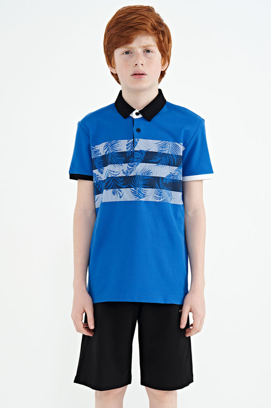 Detailed Standard Mold Polo Collar Men's Boys T-Shirt - 11101