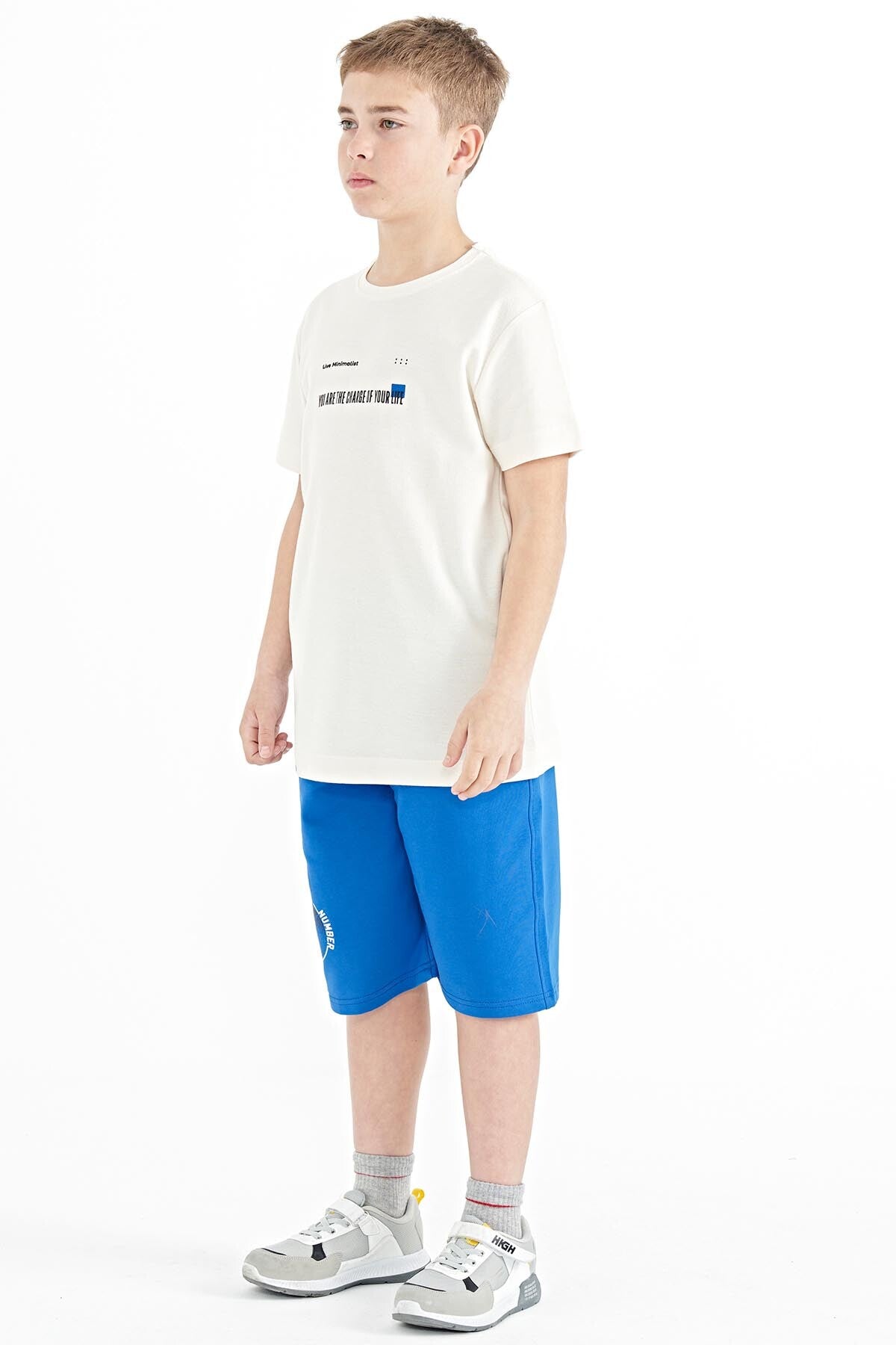 Printed Sash Detailed Laced Standard Fit Boys Shorts - 11128