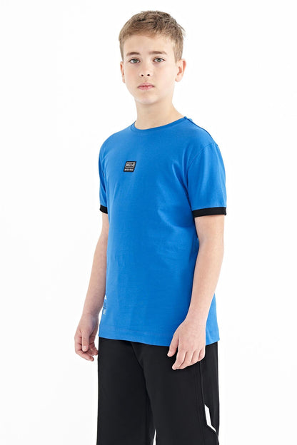 Printed Saks Standard Fit O Collar Boys' T-Shirt - 11097