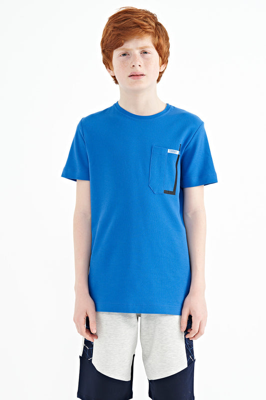 Saks Cep Detailed O Collar Standard Fit Boys T-Shirt - 11120
