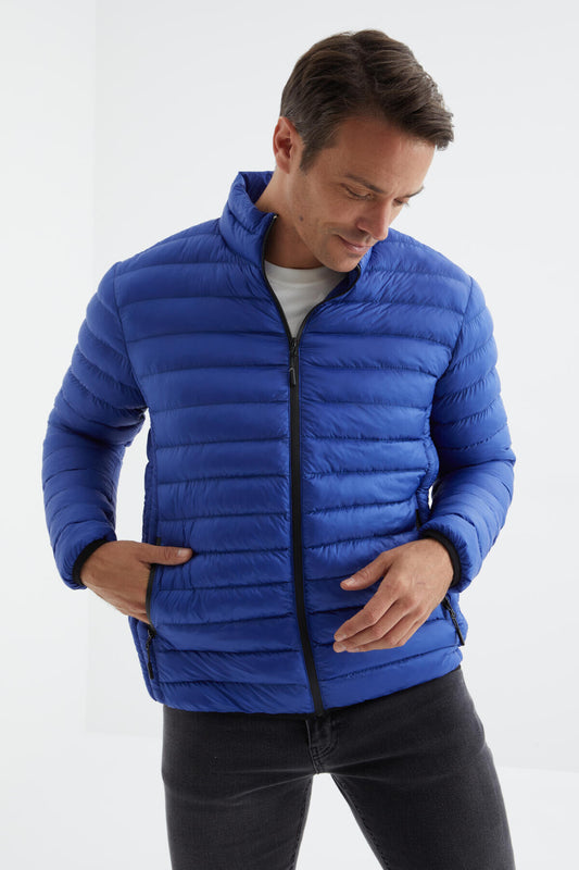 Zippered Standard Fit Cold-Resistant Men's Puffer Jacket - 88166