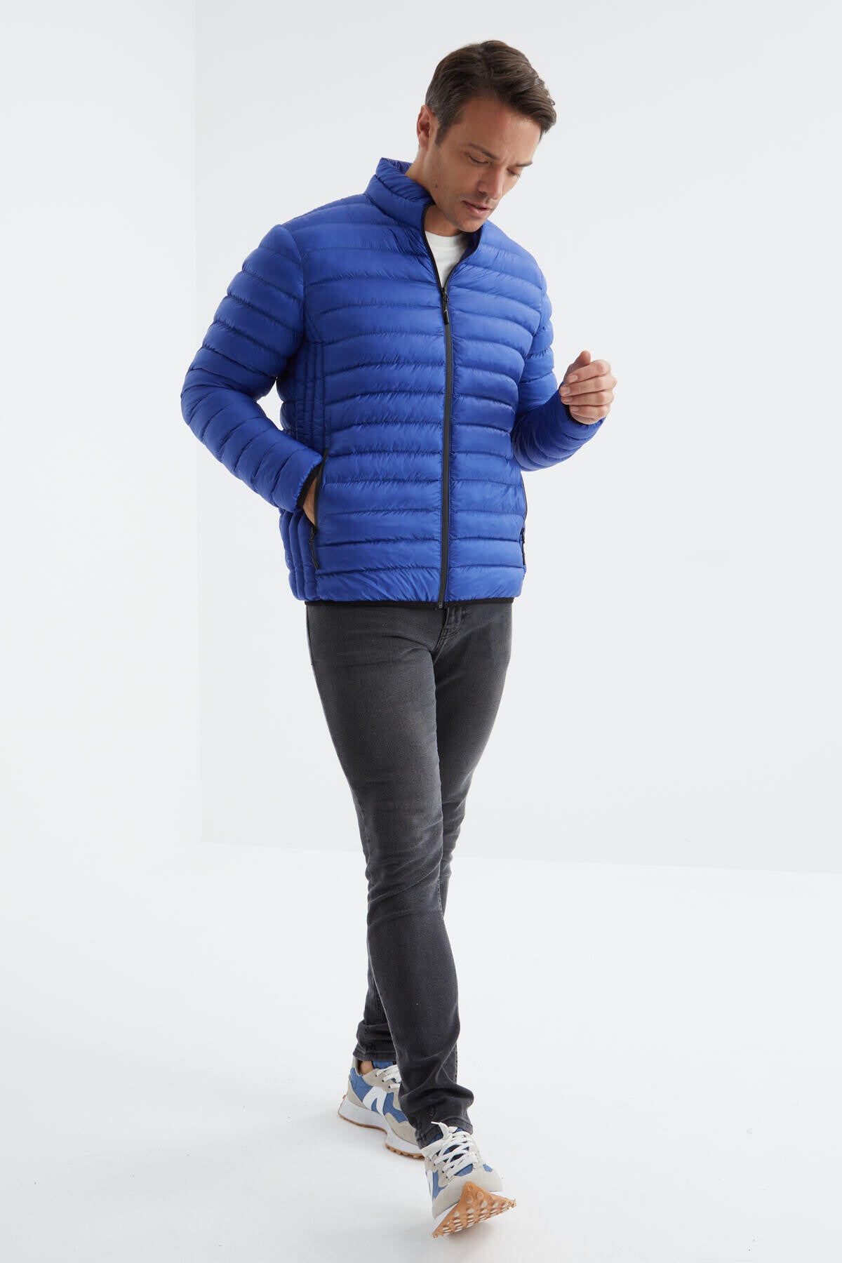 Zippered Standard Fit Cold-Resistant Men's Puffer Jacket - 88166