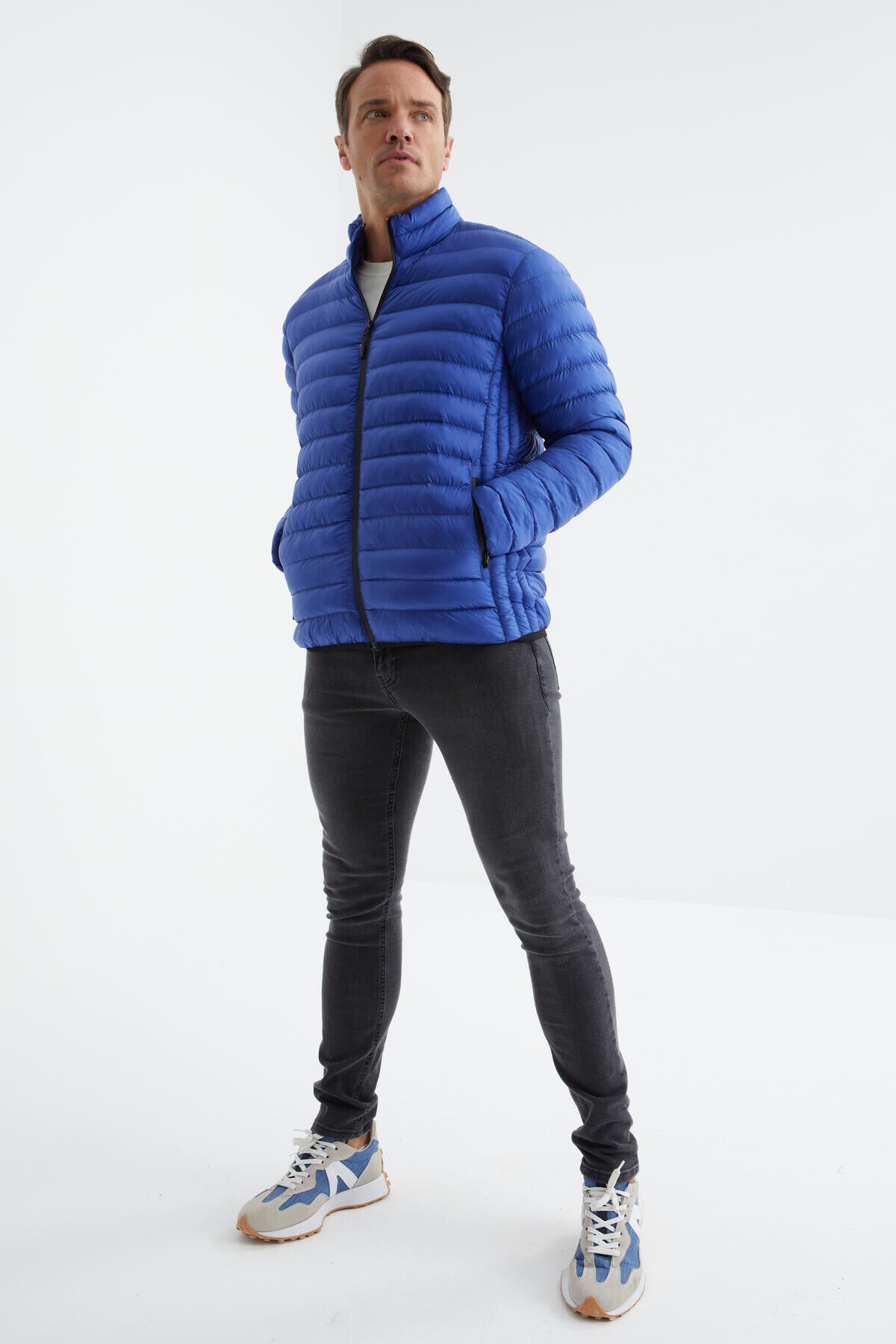 Zippered Standard Fit Cold-Resistant Men's Puffer Jacket - 88166