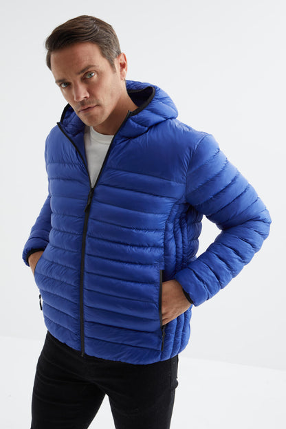 Zippered Standard Fit Cold-Resistant Men's Puffer Jacket - 88167