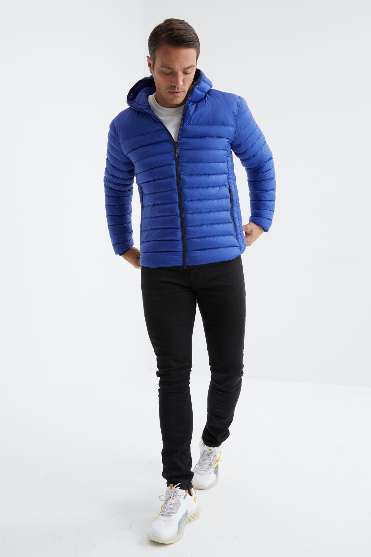 Zippered Standard Fit Cold-Resistant Men's Puffer Jacket - 88167