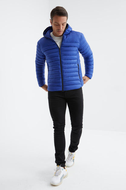 Zippered Standard Fit Cold-Resistant Men's Puffer Jacket - 88167