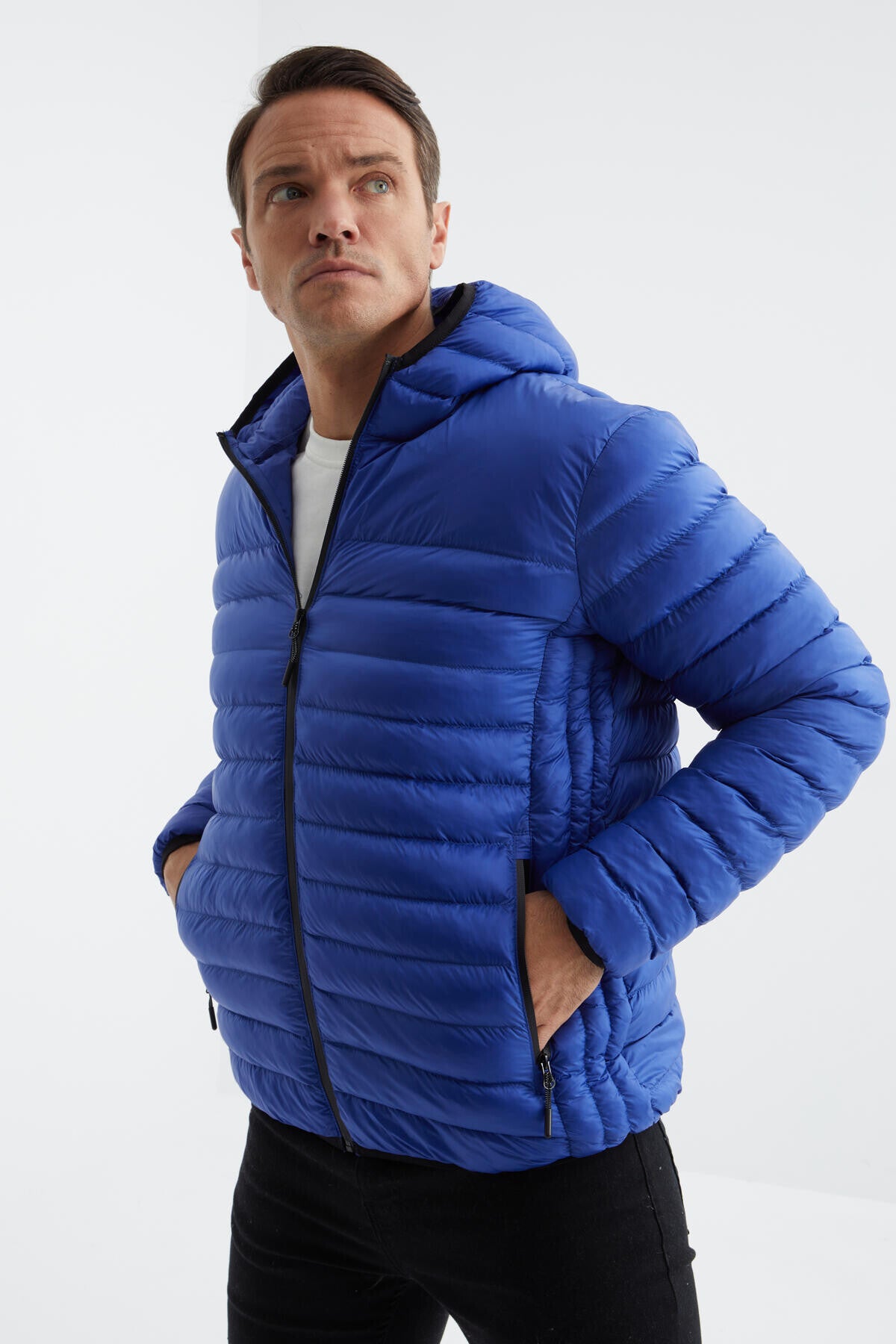 Zippered Standard Fit Cold-Resistant Men's Puffer Jacket - 88167