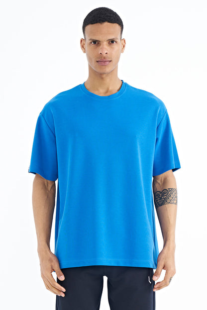 Men's Basic Oversized Sleeve Detailed T-Shirt - 88193