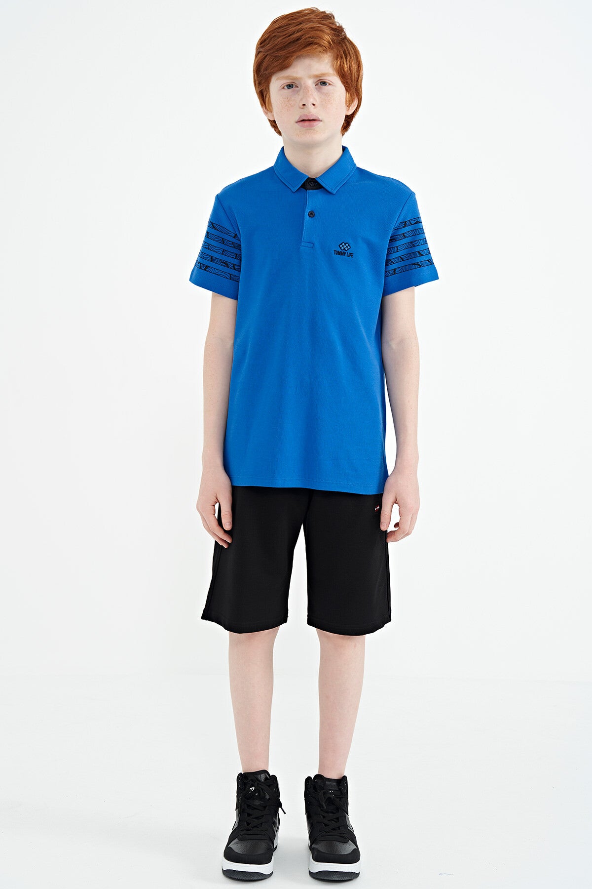 Detailed Standard Mold Polo Collar Boys' T-Shirt - 11093