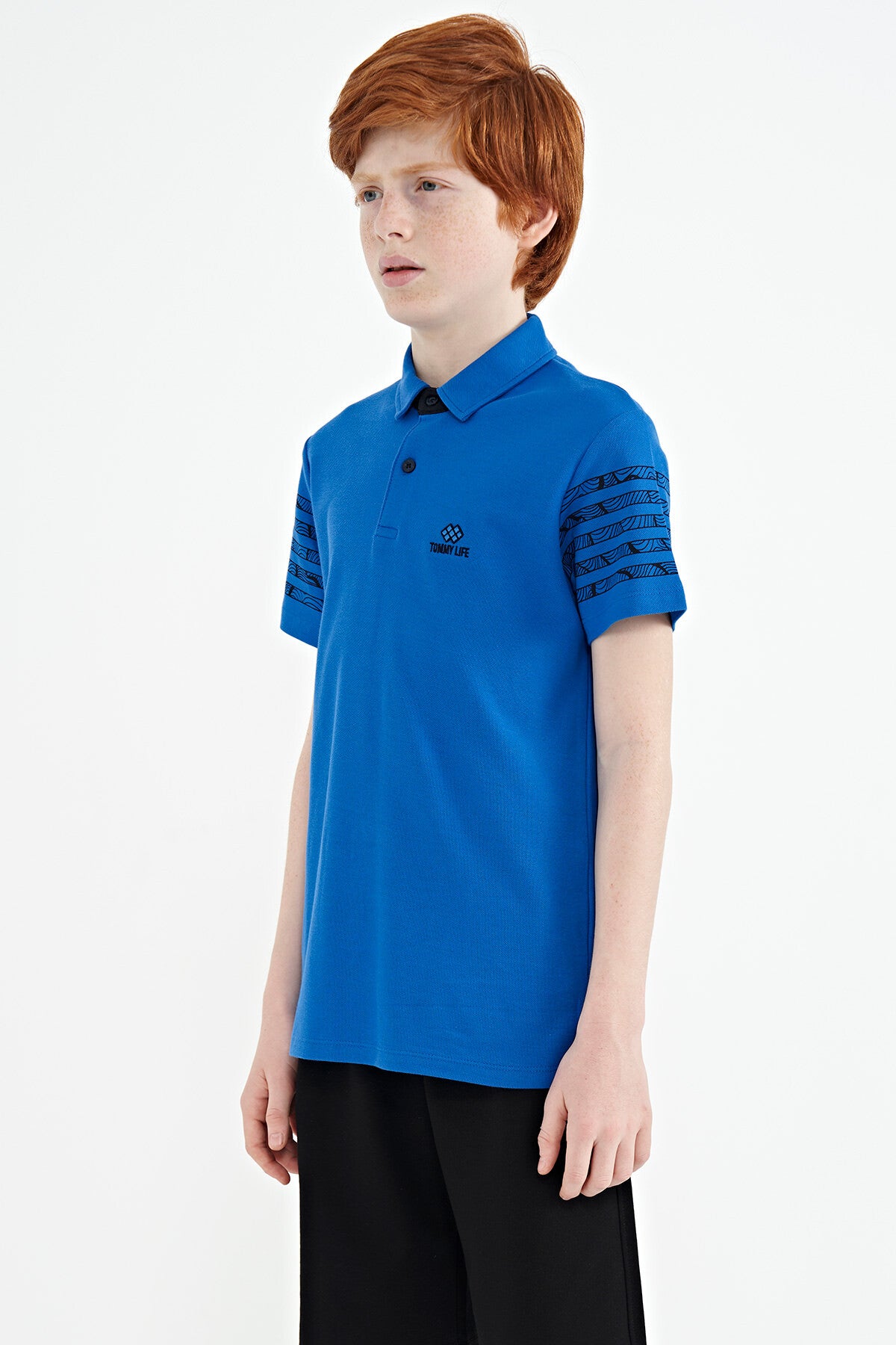 Detailed Standard Mold Polo Collar Boys' T-Shirt - 11093