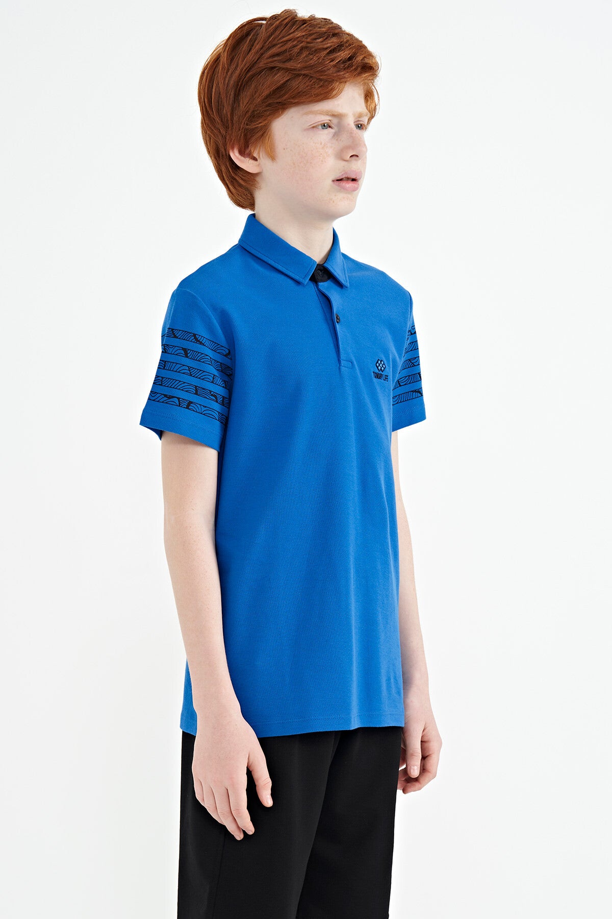Detailed Standard Mold Polo Collar Boys' T-Shirt - 11093
