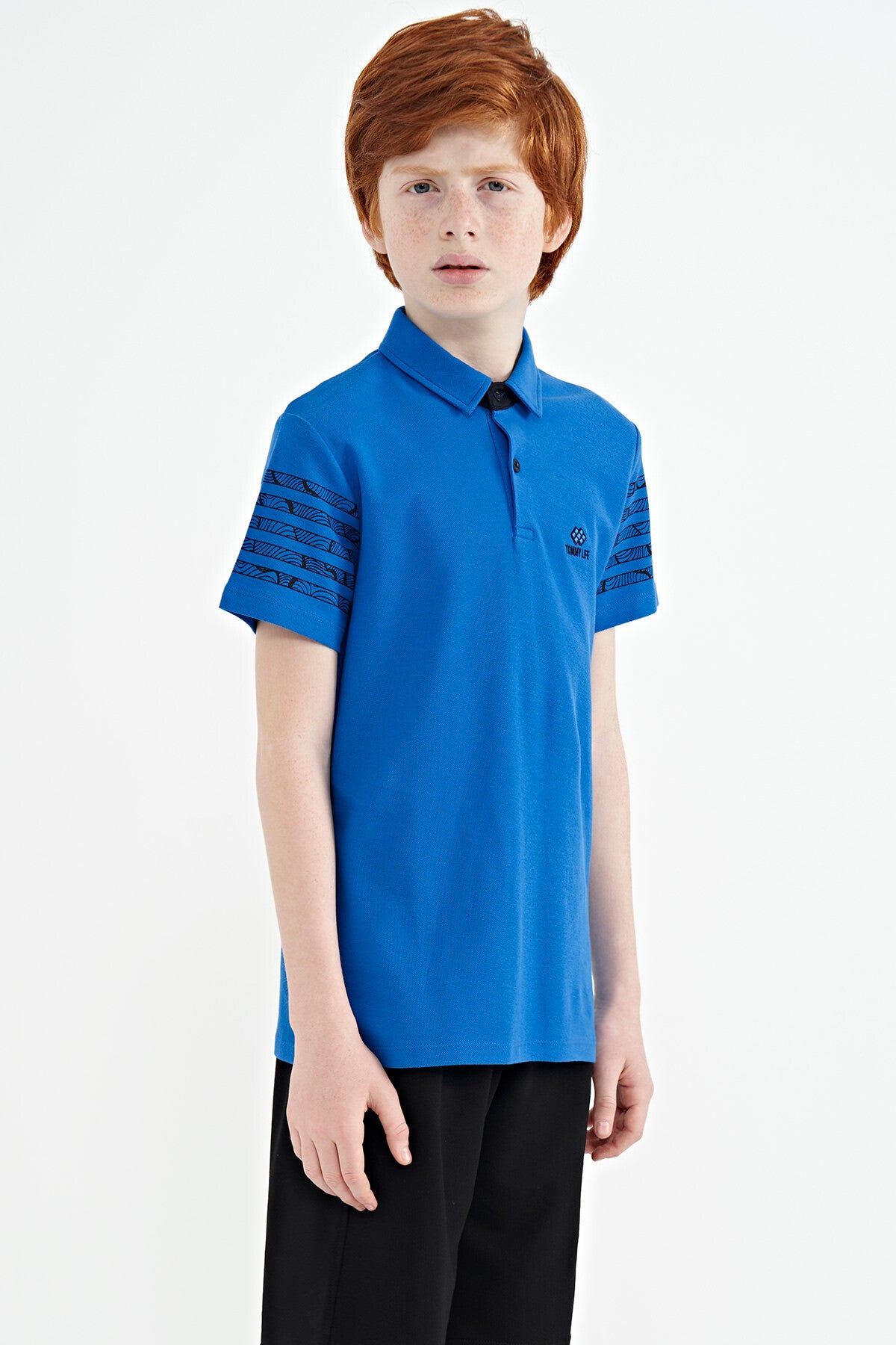 Detailed Standard Mold Polo Collar Boys' T-Shirt - 11093