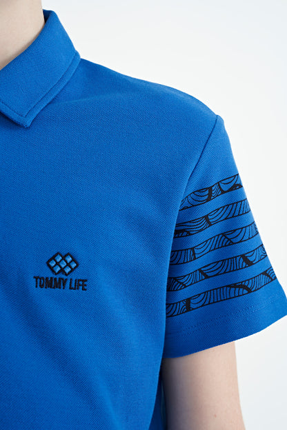 Detailed Standard Mold Polo Collar Boys' T-Shirt - 11093