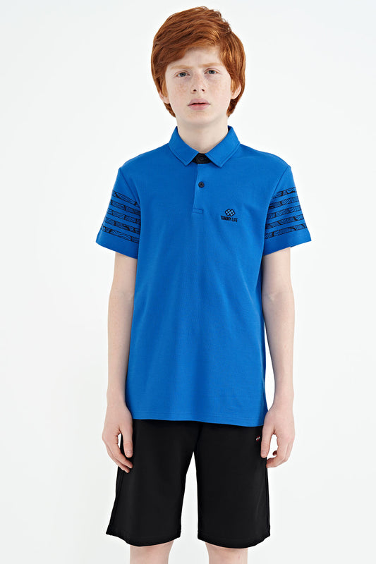 Detailed Standard Mold Polo Collar Boys' T-Shirt - 11093