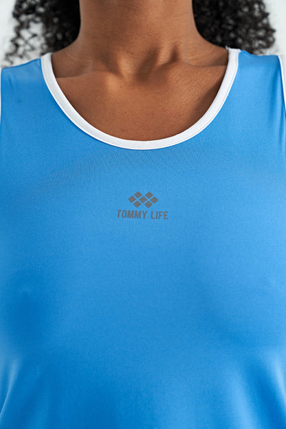 Saks Logo Printed Binding Strip Standard Cut Women's Sports Singlet - 97255