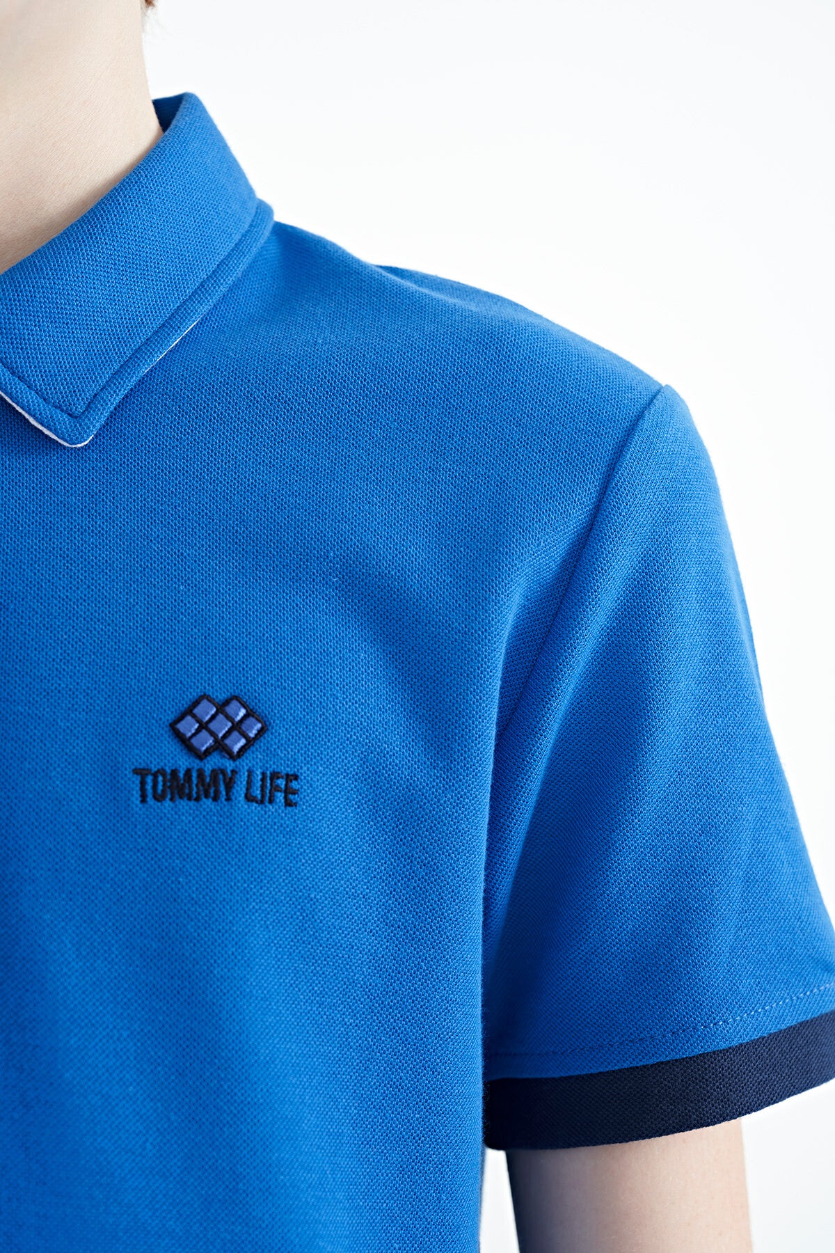 Saks Logo Embroidered Standard Fit Polo Collar Boys T-Shirt - 11083