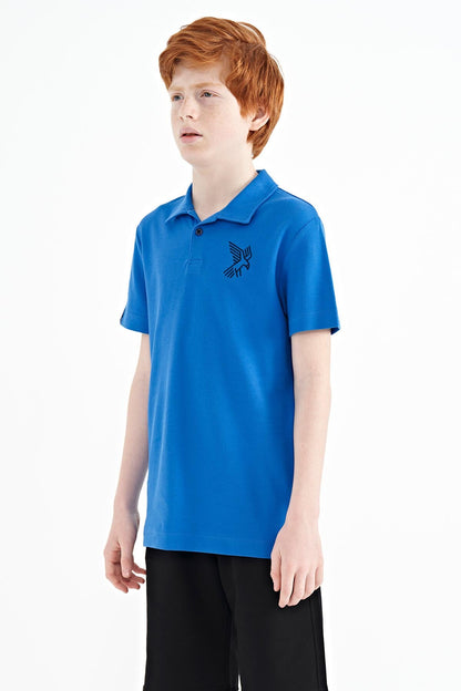 Minimal Embroidered Detailed Standard Fit Polo Collar Boys T-Shirt - 11084