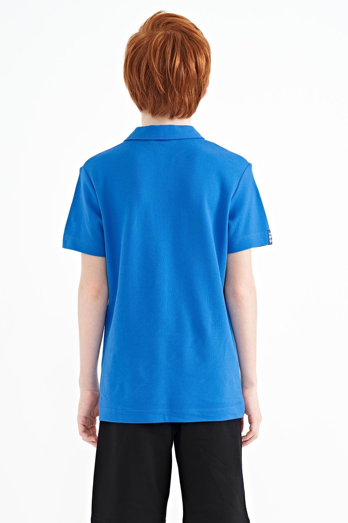 Minimal Embroidered Detailed Standard Fit Polo Collar Boys T-Shirt - 11084