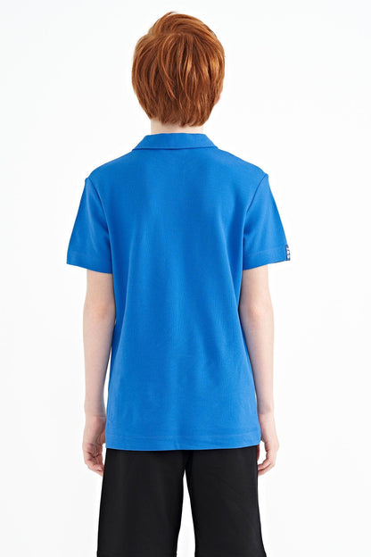 Minimal Embroidered Detailed Standard Fit Polo Collar Boys T-Shirt - 11084