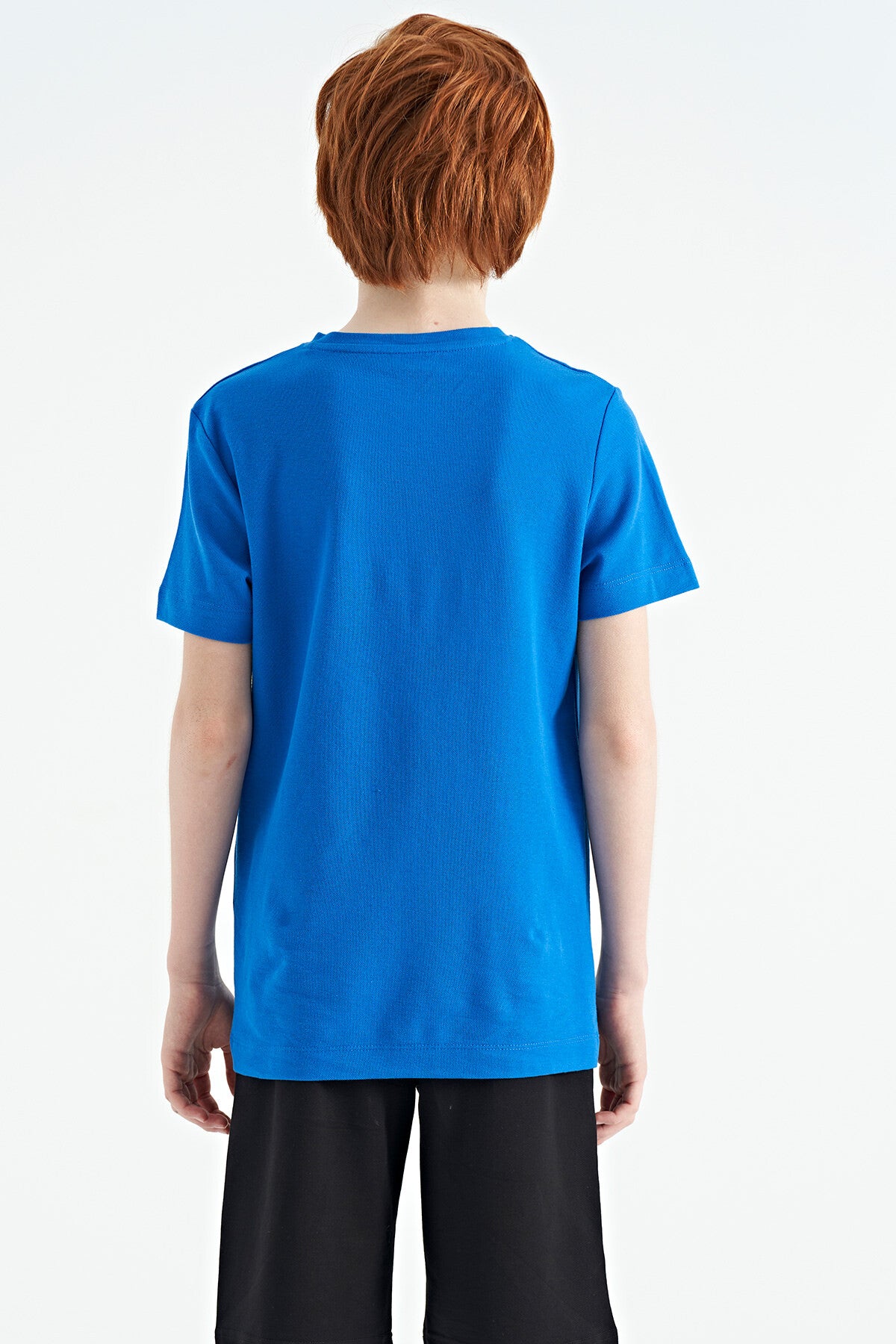 Embroidered Detailed O Collar Standard Cut Boys' T-Shirt - 11115