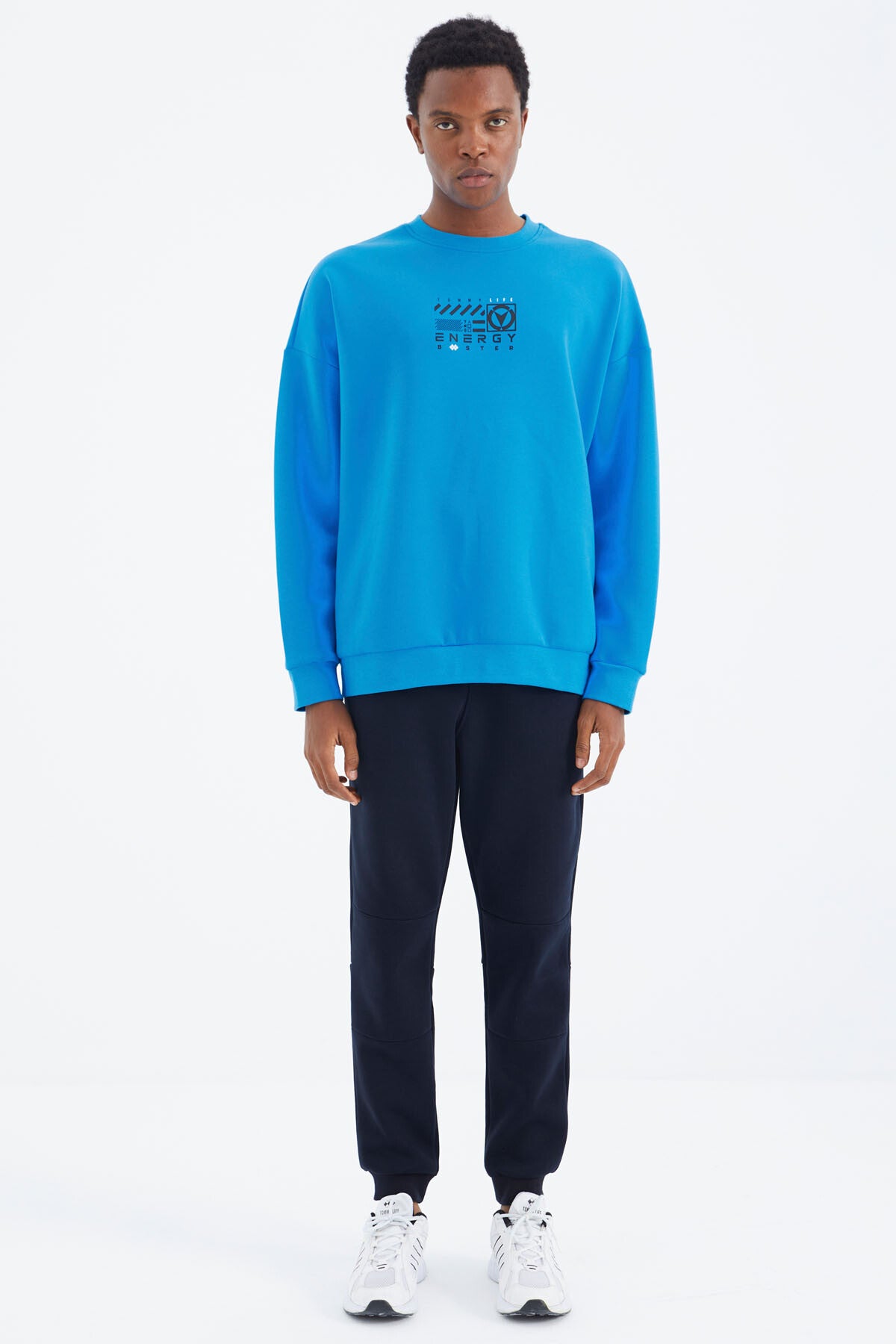 Saks O Collar Print Detailed Relax Fit Men's Sweatshirt - 88284