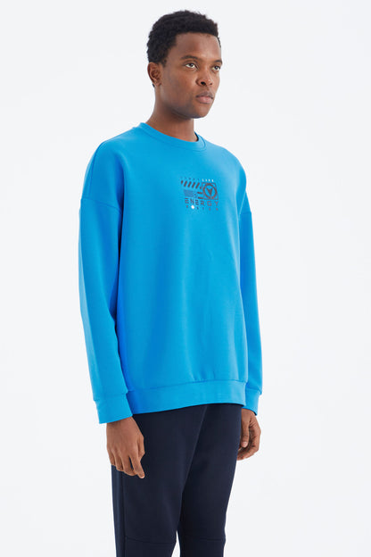 Saks O Collar Print Detailed Relax Fit Men's Sweatshirt - 88284