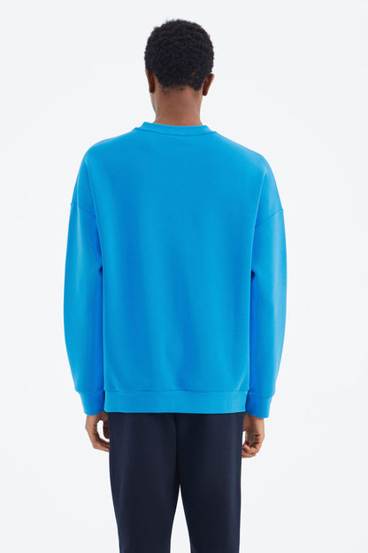 Saks O Collar Print Detailed Relax Fit Men's Sweatshirt - 88284