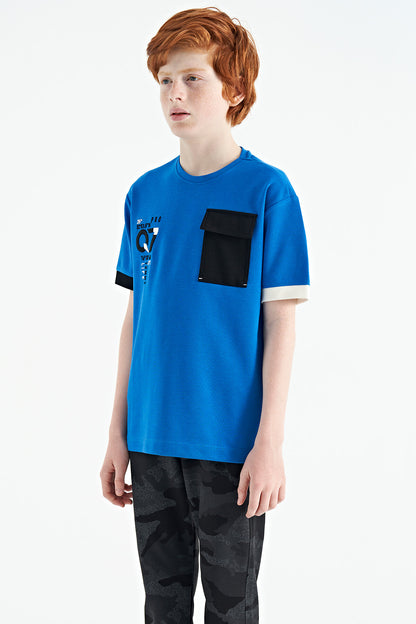 Saks O Collar Oversize Print Detailed Boys' T-Shirt - 11152