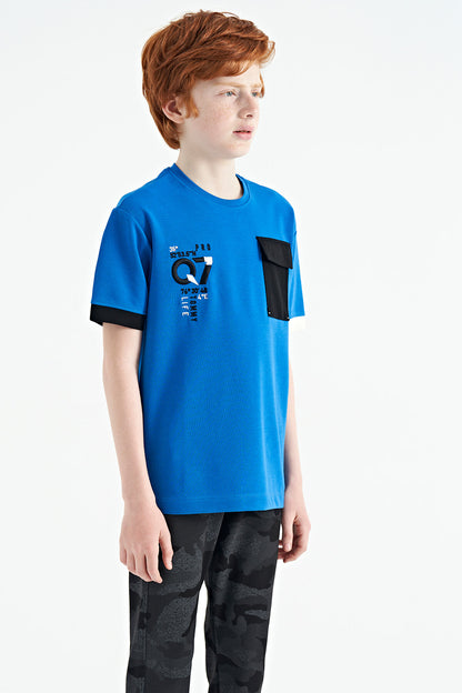 Saks O Collar Oversize Print Detailed Boys' T-Shirt - 11152