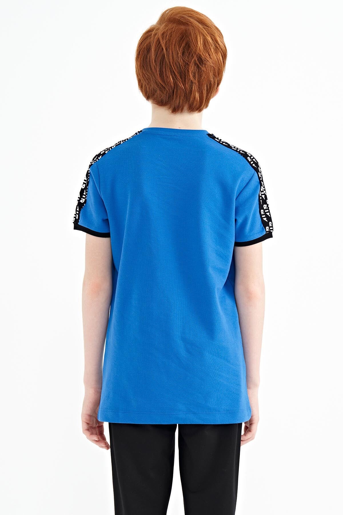 Sleeve Print Detailed Standard Fit O Collar Boy's T-Shirt - 11121