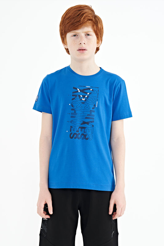 Pre-Wash Detailed O Collar Standard Fit Boys' T-Shirt - 11099