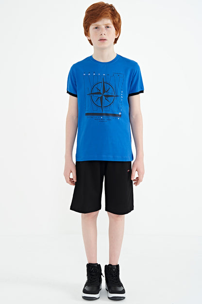 Compass Printed Standard Fit O Collar Boys T-Shirt - 11106
